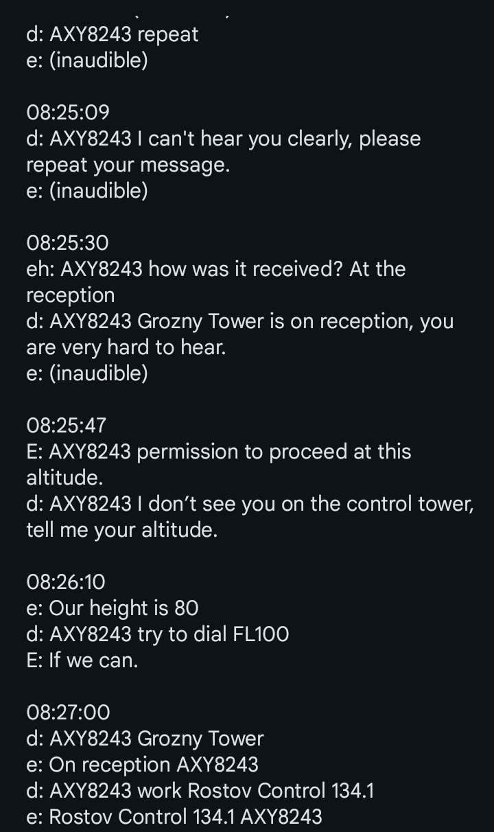 哈萨克斯坦坠毁客机黑匣子内容公开:雷达上消失37分钟,机长与塔台最后对话曝光