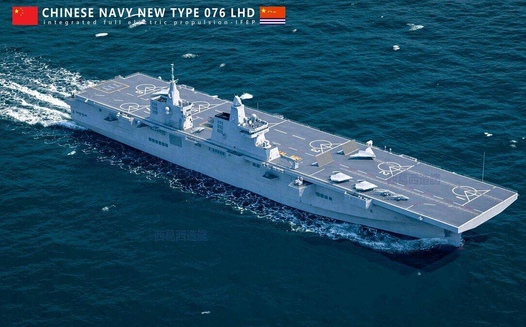 下水9个月就海试!076拆掉工棚,美国最不想看到的一幕:歼35从076上弹射起飞